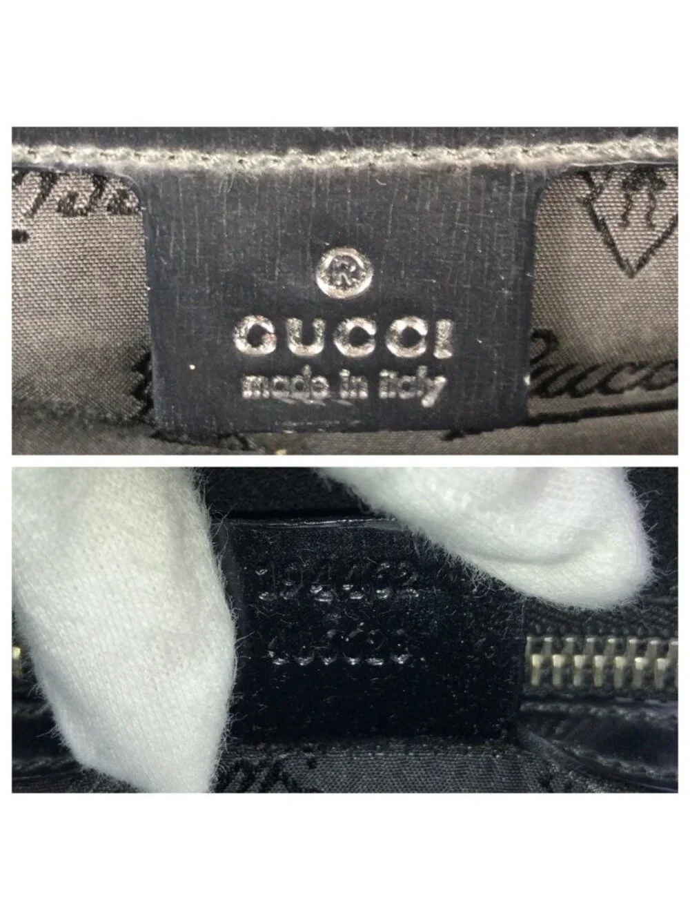 Gucci Vintage Black Silver Leather Business Briefcase